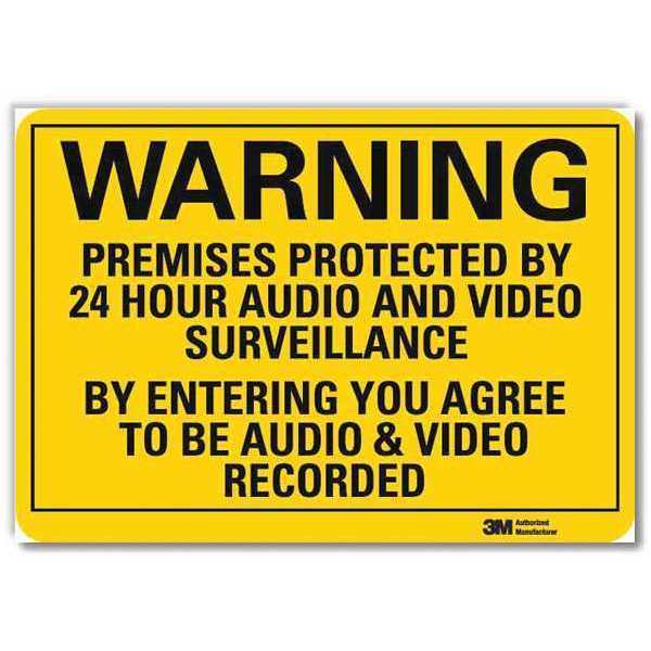 Lyle Warning Sign, Security, Black/Yellow, 5in H U6-1200-RD_7X5