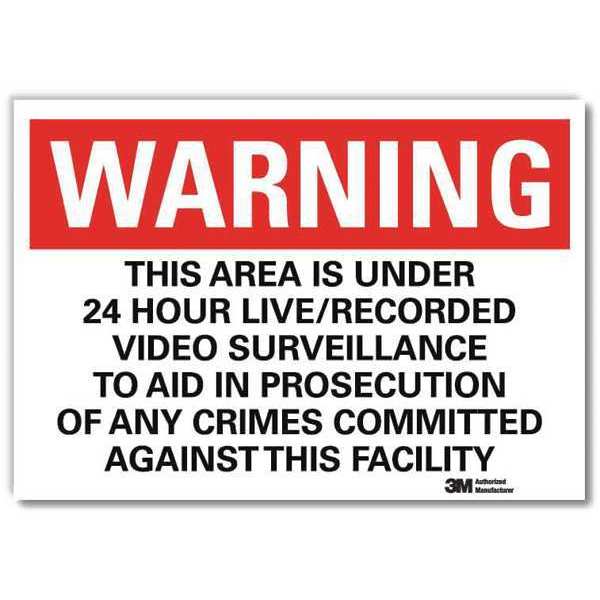 Lyle Security Sign, Black/White, 10 in. H, Eng U6-1236-RD_14X10