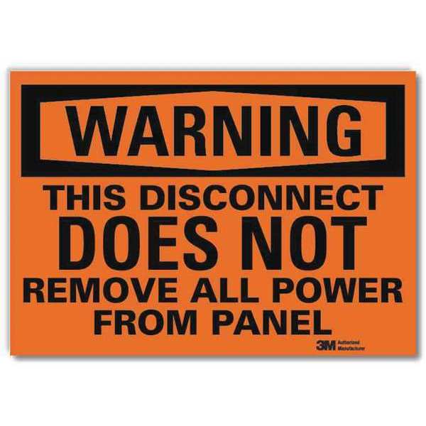 Lyle Warning Sign, Does Not Remove All Power U6-1241-RD_14X10