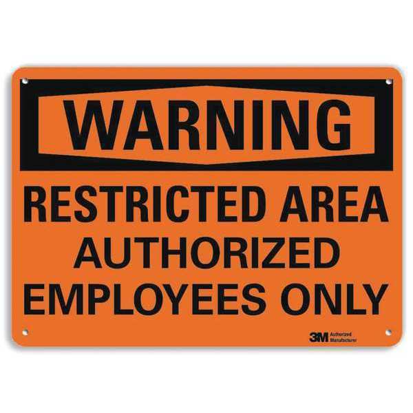 Lyle Admittance Sign, Restricted Area, 7 in. H U6-1215-RA_10X7