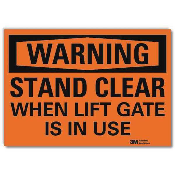 Lyle Warning Sign, 7 in H, 10 in W, Aluminum, Vertical Rectangle, English, U6-1226-RD_10X7 U6-1226-RD_10X7