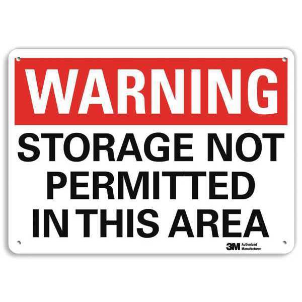 Lyle Warning Sign, Storage Not Permitted, 7in H U6-1230-RA_10X7