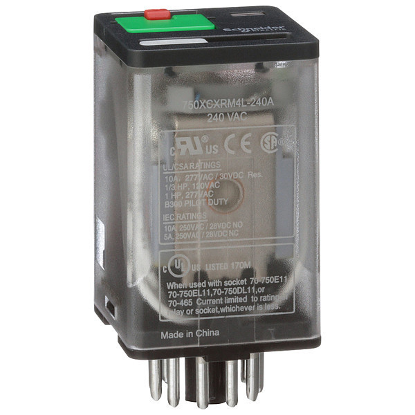 Schneider Electric General Purpose Relay, 240V AC Coil Volts, Octal, 11 Pin, 3PDT 750XCXRM4L-240A