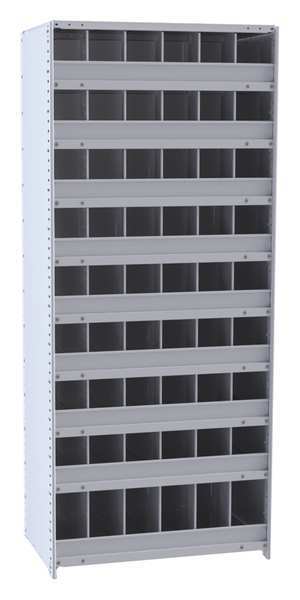 Hallowell Steel Starter Pigeonhole Bin Unit, 12 in D x 87 in H x 36 in W, 10 Shelves, Gray 5530-12HG