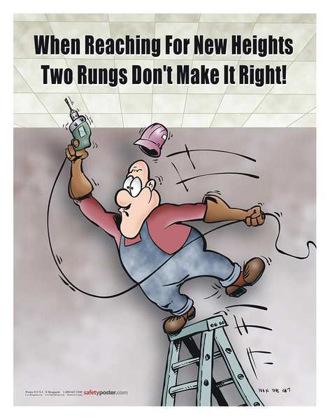 Safetyposter.Com Safety Pstr, When Reaching For Heights, EN P1173