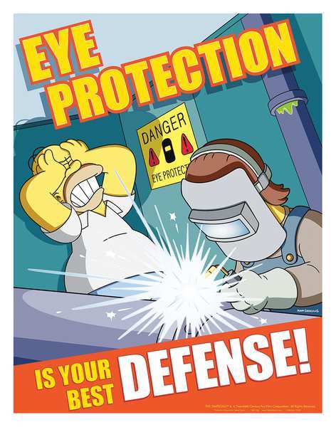Safetyposter.Com Simpsons Safety Poster, Eye Protection, EN S1156