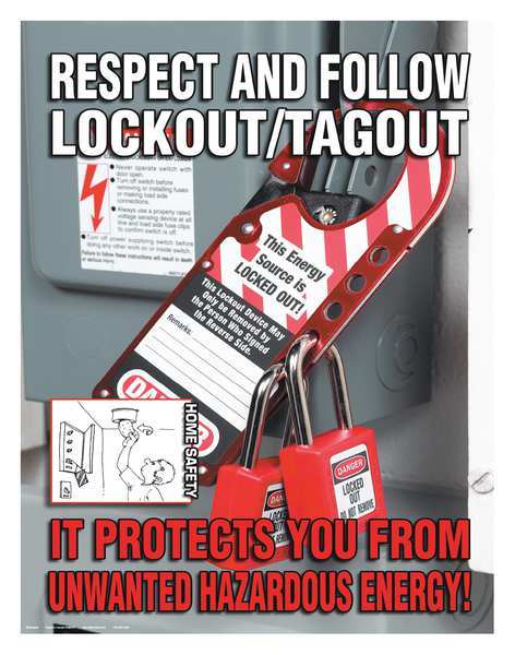 Safetyposter.Com Safety Pstr, Rspct And Follow Lockout, ENG SW2037