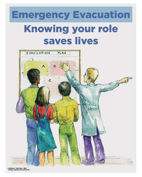 Safetyposter.Com Safety Poster, Emergency Evacuation, ENG SW0046