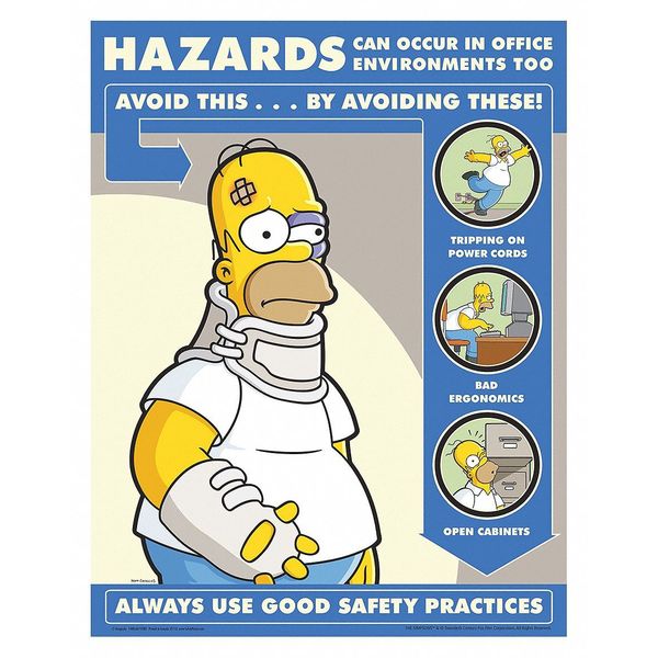 Safetyposter.Com Simpsons Safety Pstr, Hazards Can, ENG S1116