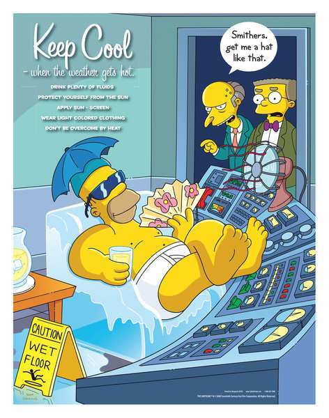 Safetyposter.Com Simpsons Safety Poster, Keep Cool, ENG S1103