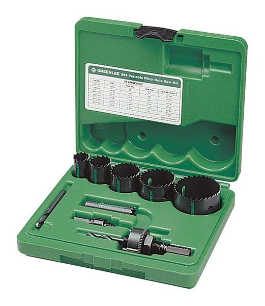 Greenlee Plumber Hole Saw Kit, Bi-Metal, 10 pcs. 889