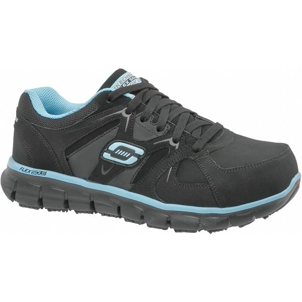 Skechers Size 5-1/2 Women's Athletic Shoe Alloy Work Shoe, Black 76553 - BKBL SZ 5.5EW