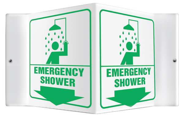 Accuform Sign, Emergency Shower, 6x8-1/2 In., PSP608 PSP608