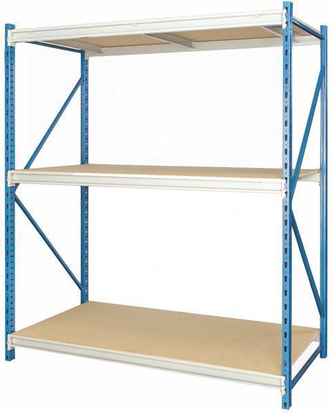 Hallowell Starter Bulk Storage Rack, 36 in D, 48 in W, 3 Shelves, Marine Blue/ Light Gray HBR483687-3S-P-PB