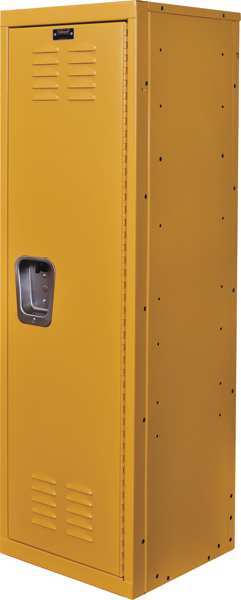 Hallowell Wardrobe Locker, 15 in W, 15 in D, 48 in H, (1) Tier, (1) Wide, Yellow HKL151548-1TY