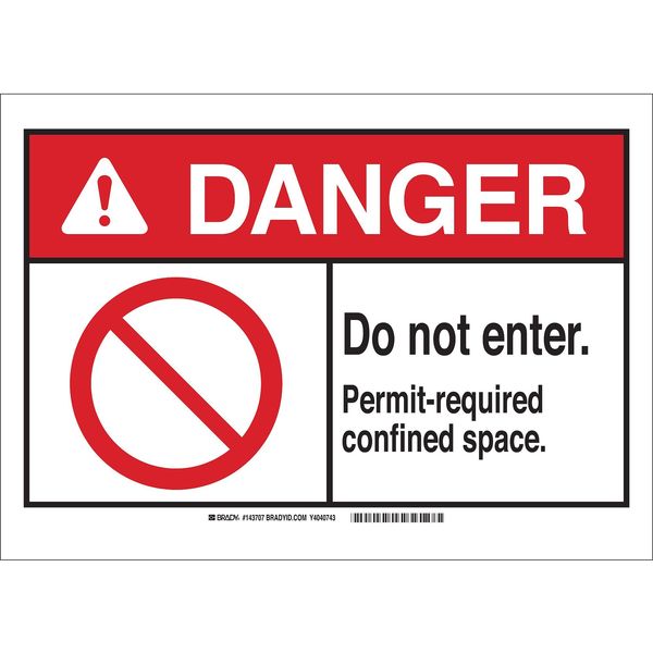 Brady Danger Sign, Permit-Req, B-302, 3-1/2in.H 143709