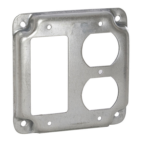 Bell Outdoor Electrical Box Cover, Square, 2 Gang, Square, Steel, Duplex Receptacle 915C
