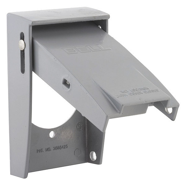 Bell Outdoor Electrical Box Cover, Vertical, 1 Gang, Rectangular, Aluminum, Flip and Snap 5030-0