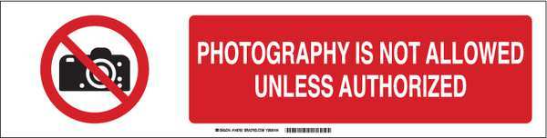 Brady Slider Insert, Photography is Not Allowed 140760