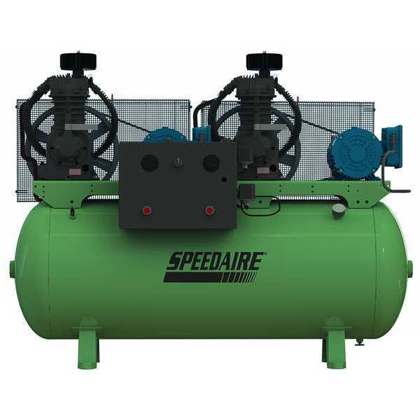 Speedaire Elec. Air Compressor, Duplex, 5HP, 32.8CFM 35WC60