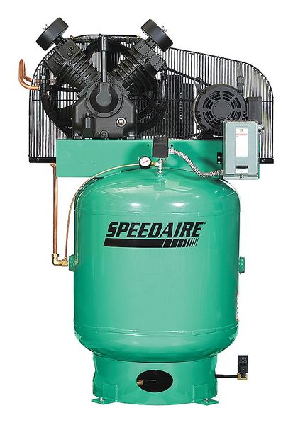 Speedaire Elec. Air Compressor, 2 Stage, 10HP, 34CFM 35WC68