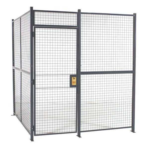 Wirecrafters Woven Wire Partition, 4 Sided, hinged door 884