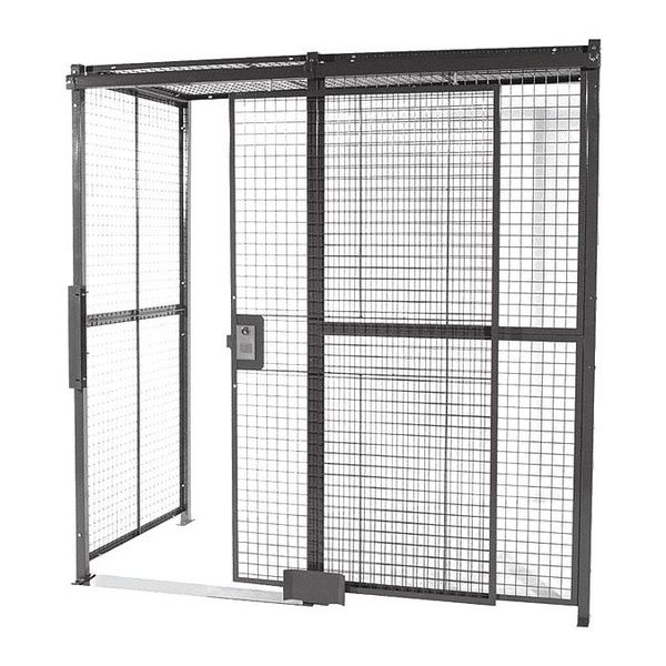 Wirecrafters Welded Wire Partition, 2 sided, Slide Door 10102RW