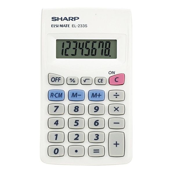 Sharp Handheld Calculator, LCD, 8 Digit SHREL233SB