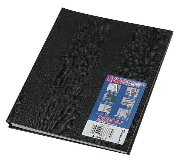 Blueline 11 x 8-1/2" Black College/Margin Notebook, 100 Pg REDA10200BLK