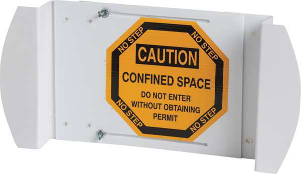 Brady Manhole Cover Sign, 21 in Height, 30 in Width, Polyester, Octagon, English 43760