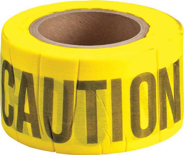 Zoro Select Barricade Tape, Caution, Black/Yellow, 3inW 91090