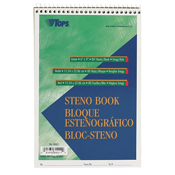 Tops 6 x 9" Steno Book, 80 Pg TOP8021