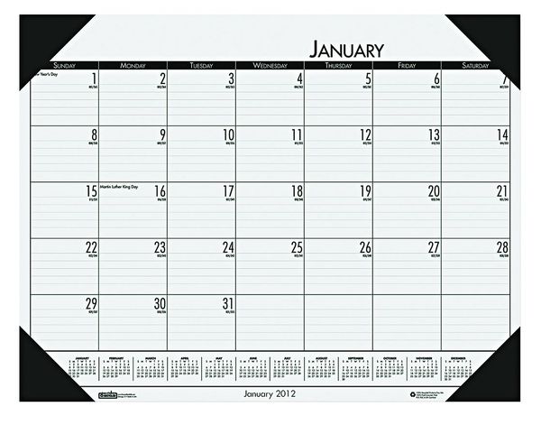 House Of Doolittle 22 x 17" Monthly Desk Pad Calendar, Woodland Green HOD12471
