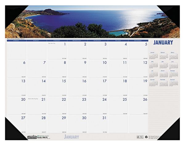 House Of Doolittle 18-1/2 x 13" Coastline Monthly Desk Pad Calendar HOD1786