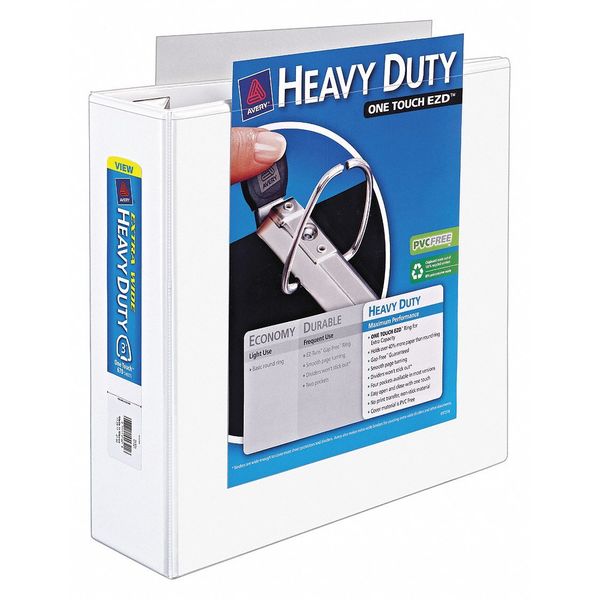 Avery 3" D-Ring Binder, Heavy Duty, White AVE01321