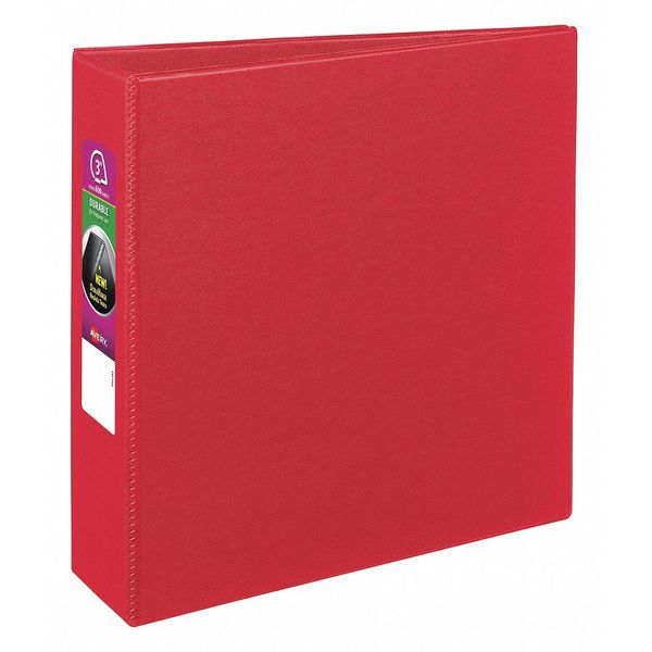 Zoro Select 3" Slant Ring Durable Binder, Red AVE27204