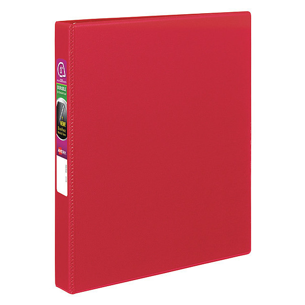 Zoro Select 1" Slant Ring Durable Binder, Red AVE27201