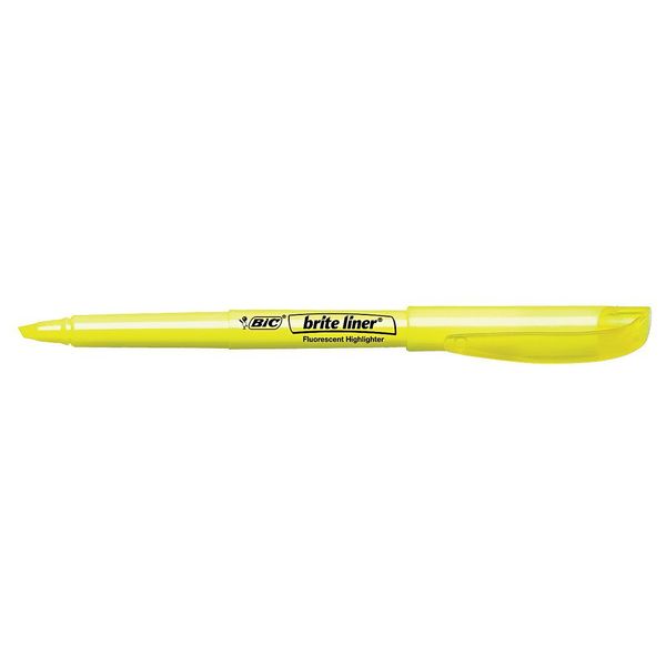 Bic Highlighter, Fluorescent Yellow, PK12 BICBL11YW