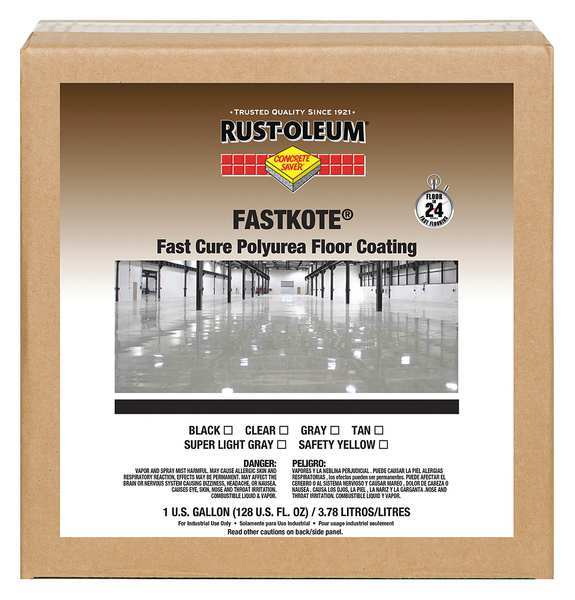 Rust-Oleum 1 gal Floor Coating, High Gloss Finish, Black, Solvent Base 285122