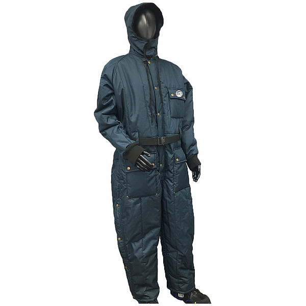 Polar Plus Men's Insulated Coverall with Hood, XL, Navy, Nylon 22020-RXL1B