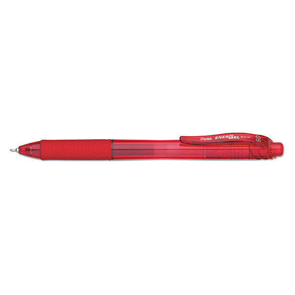 Pentel Retractable Roller Ball Pen, Fine 0.5 mm, Red PK12 PENBLN105B