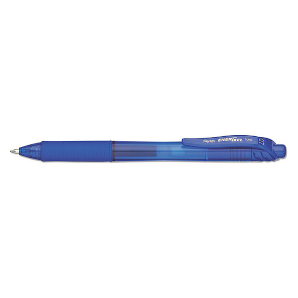 Pentel Retractable Roller Ball Pen, Medium 0.7 mm, Blue PK12 PENBL107C