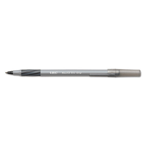 Bic Stick Grip Pen, Fine 0.8 mm, Black PK12 BICGSFG11BK