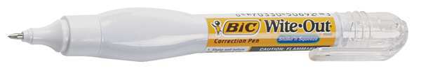 Bic Correction Pen, Stick, Extra Fine, White BICWOSQP11