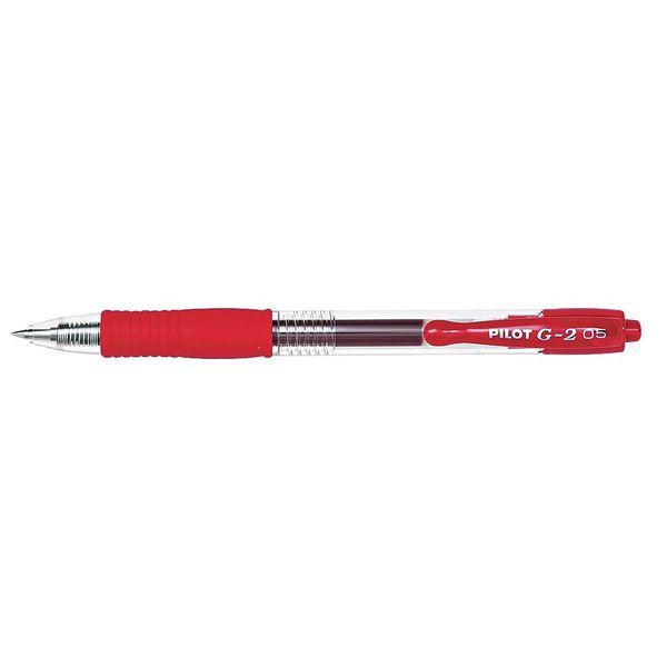 Pilot Gel Roller Ball Pen, Extra Fine 0.5 mm, Red PK12 PIL31004