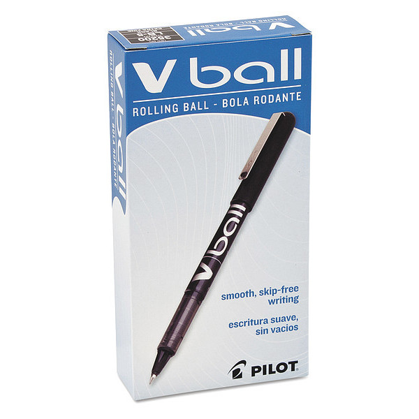Pilot VBall Liquid Ink Roller Ball Pen, Extra Fine 0.5 mm, Black PK12 PIL35200
