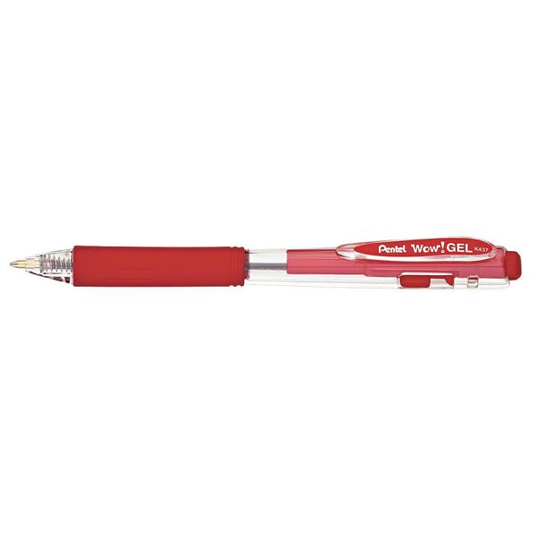 Pentel Gel Gel Pen, Medium 0.7 mm, Red PK12 PENK437B