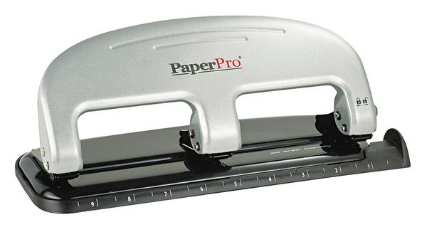 Paperpro Three-Hole Paper Punch, 20 Sheet, Blk/Slvr ACI2220