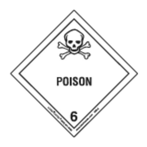 Labelmaster Poison Label, 100mmx100mm, Paper, 500 lbls HML8