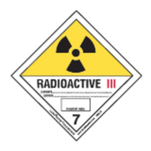Labelmaster Radioactive Label, 100mmx100mm, Polyprop HMSL16